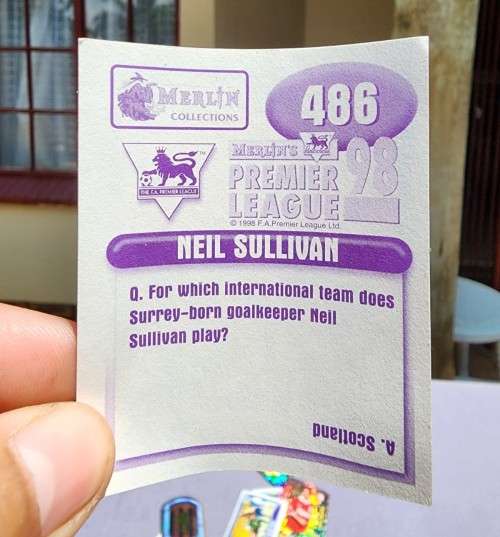 ENGLISH PREMIER LEAQUE 1998 STICKER COLLECTION WITH TEDDY SHERINGHAM AND MARK HUGHES