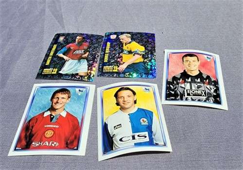 ENGLISH PREMIER LEAQUE 1998 STICKER COLLECTION WITH TEDDY SHERINGHAM AND MARK HUGHES