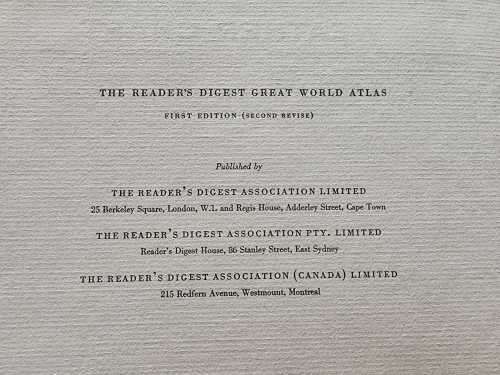 MAPS OF COUNTRIES GONE IN A FIRST EDITION 1962 READERS DIGEST GREAT WORLD HARDCOVER ATLAS