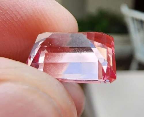 SPARKLING 5,80CT PINK ORANGE (PADPARDSCHA) SAPPHIRE GEMSTONE  NATURAL GEM HEAT TREATED  UV RED!