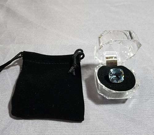 SEAFOAM BLUE AQUAMARINE GEMSTONE LARGE 9,60CT WITH BEAUTIFUL CUSHION CUT