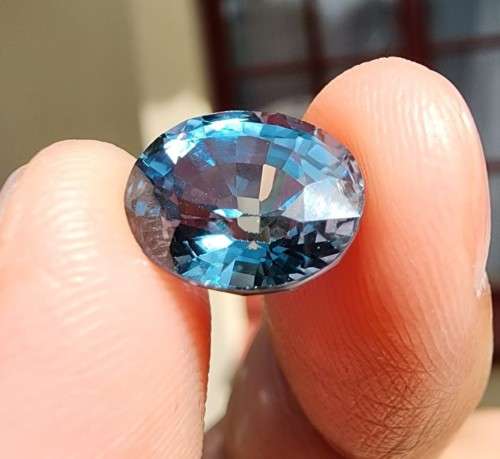 GREEN BLUE SAPPHIRE GEMSTONE LARGE OVAL CUT 6,35CT SONGEA (TANZANIA) NATURAL GEMSTONE HEAT TREATE