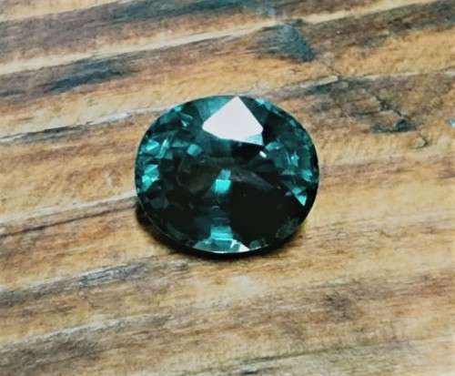 GREEN BLUE SAPPHIRE GEMSTONE LARGE OVAL CUT 6,35CT SONGEA (TANZANIA) NATURAL GEMSTONE HEAT TREATE