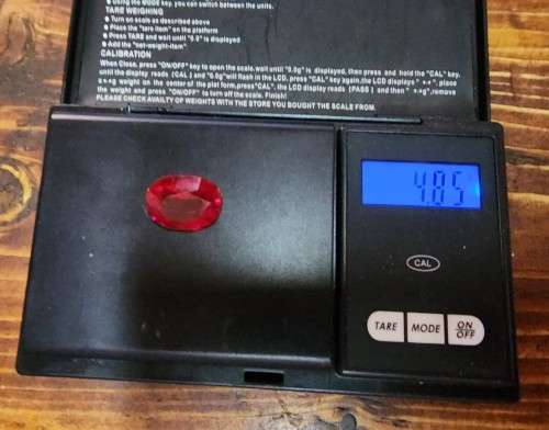 AWESOME LARGE 24,25CT REAL RED RUBY GEMSTONE  SCRATCH GLASS!  UV RED!  HIGH THERMAL CONDUCTIVITY!