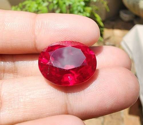 AWESOME LARGE 24,25CT REAL RED RUBY GEMSTONE  SCRATCH GLASS!  UV RED!  HIGH THERMAL CONDUCTIVITY!