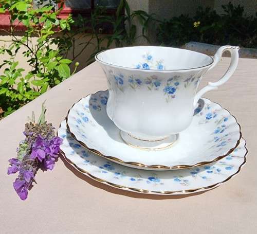 ROYAL ALBERT VINTAGE 1960S-1970S MEMORY LANE PATTERN TRIO 7TH OF 9 ON AUCTION