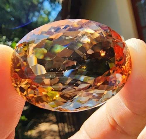 AWESOME LARGE 74,55CT BROWNISH ORANGE IMPERIAL TOPAZ GEMSTONE WITH SUPPLIED GISA CERTIFICATE