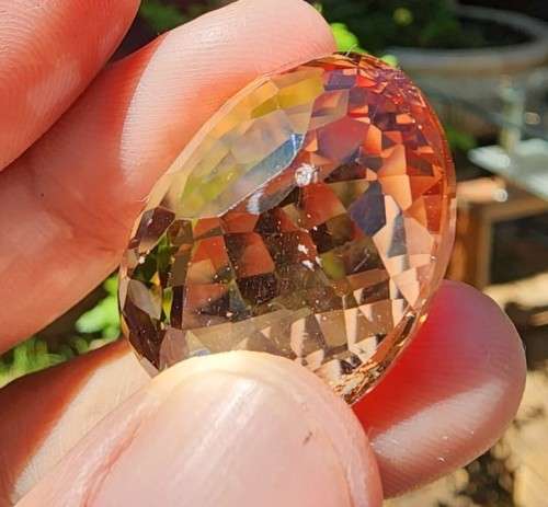 AWESOME LARGE 74,55CT BROWNISH ORANGE IMPERIAL TOPAZ GEMSTONE WITH SUPPLIED GISA CERTIFICATE