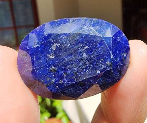 HUGE 86,20CT INDIAN DARK BLUE SAPPHIRE GEMSTONE  COLOR ENHANCED