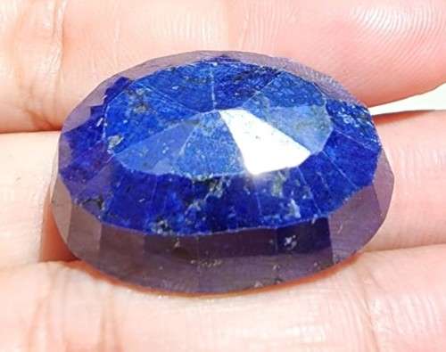 HUGE 86,20CT INDIAN DARK BLUE SAPPHIRE GEMSTONE  COLOR ENHANCED