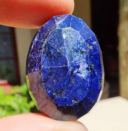 HUGE 86,20CT INDIAN DARK BLUE SAPPHIRE GEMSTONE  COLOR ENHANCED
