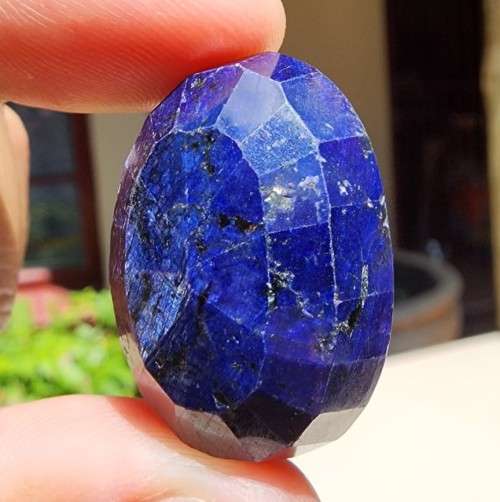 HUGE 86,20CT INDIAN DARK BLUE SAPPHIRE GEMSTONE  COLOR ENHANCED
