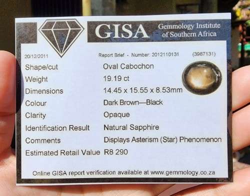 STAR SAPPHIRE FROM THAILAND WITH GISA CERTIFICATE - TESTED HIGH LEVEL 6 THERMAL CONDUCTIVITY!