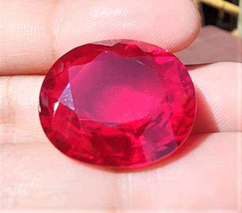 REAL BLOOD RED RUBY GEMSTONE - VERY LARGE 40,15CT  SCRATCH GLASS!  UV STRONG RED!  HIGH THERMAL!