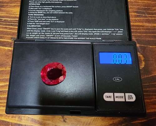 REAL BLOOD RED RUBY GEMSTONE - VERY LARGE 40,15CT  SCRATCH GLASS!  UV STRONG RED!  HIGH THERMAL!