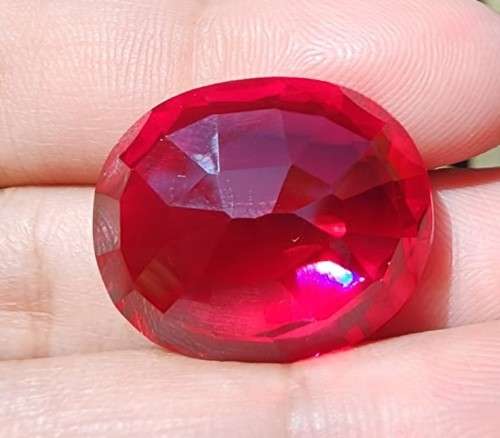 REAL BLOOD RED RUBY GEMSTONE - VERY LARGE 40,15CT  SCRATCH GLASS!  UV STRONG RED!  HIGH THERMAL!