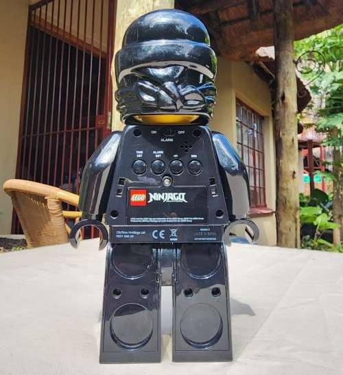 LARGE LEGO NINJAGO COLE BLACK NINJA ALARM CLOCK FIGURE 2014