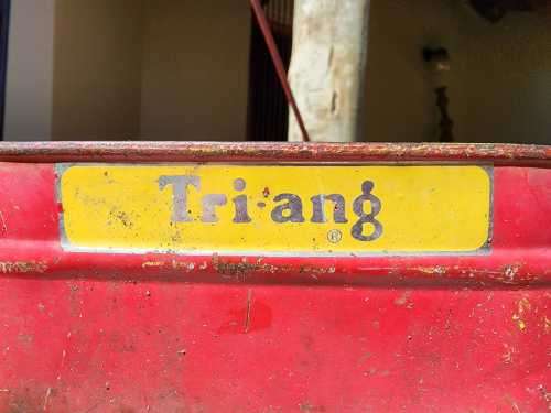 VINTAGE 1950S TRI-ANG RED PULL-ALONG TRAILER WHEELS TURNS SMOOTHLY
