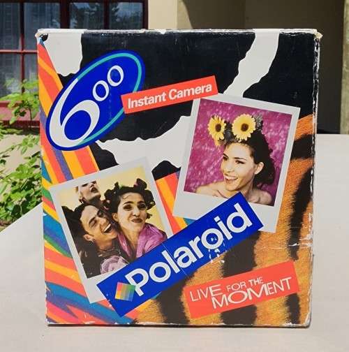 POLAROID 636 CLOSE-UP INSTANT CAMERA BOXED WITH OLD FILM CARTRIDGE AND TWO EXPOSED FILM SLIDES