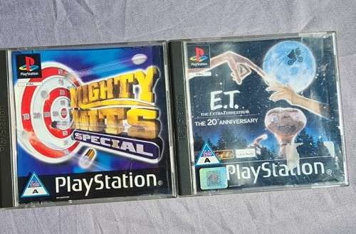 A MIGHTY PS ONE BUNDLE WORKING: CONSOLE WITH DUAL SHOCK CONTROLLER, MEMORY CARD AND TWO GAMES