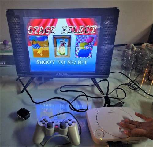 A MIGHTY PS ONE BUNDLE WORKING: CONSOLE WITH DUAL SHOCK CONTROLLER, MEMORY CARD AND TWO GAMES