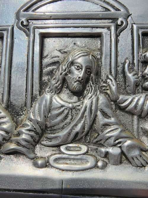 DA VINCIS LAST SUPPER REPRODUCTION ARTWORK 3D RAISED RELIEF METAL SCULPTURE FRAMED MADE IN SPAIN