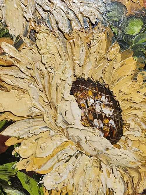 VINTAGE SIGNED S BANTON STILL LIFE FLORAL BOUQUET ORIGINAL OIL ON BOARD LARGE 63CM W 73CM H