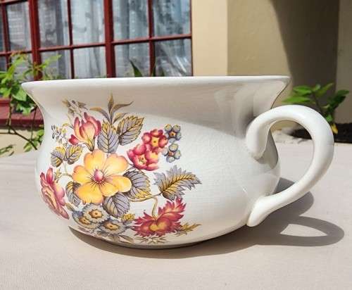 VINTAGE 1970S PORTMEIRION ENGLAND CHILDS CHAMBER POT FLOWER DECORATED