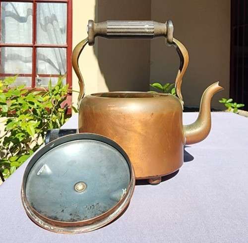ANTIQUE (1920S) BULPITT AND SONS SWAN BRAND BRITISH ELECTRIC COPPER KETTLE  VERY EARLY MODEL