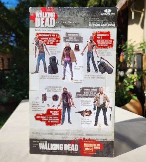 WALKING DEAD SEASON 3 MICHONNE AND 2 PET ZOMBIES BLOODY ACTION FIGURES MCFARLANE TOYS 2013