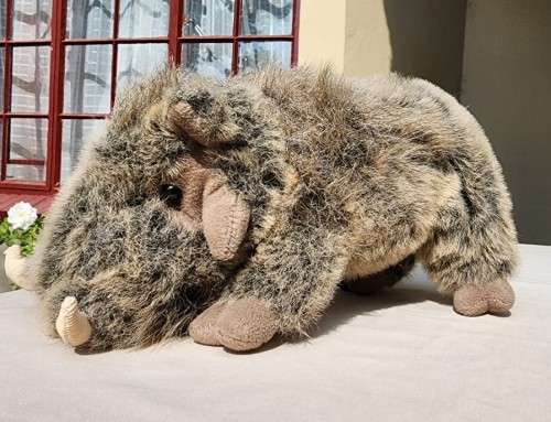 BORN IN SOUTH AFRICA A WARTHOG PLUSH TOY WITH WARTS AND ALL