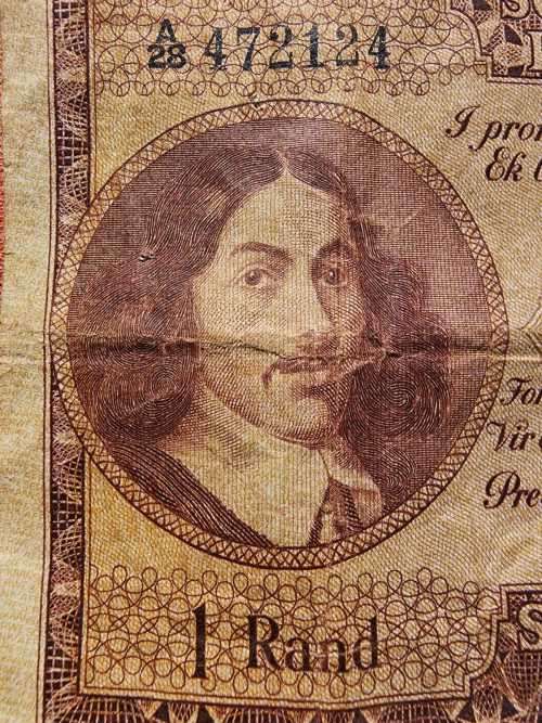 OLD SOUTH AFRICAN R1 NOTE FROM 1961 VAN RIEBEECK LARGE TYPE