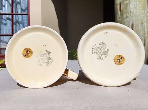 ARTHUR WOOD ENGLAND 1930-1940 SPORTING SERIES MUGS (BASEBALL AND CRICKET) WITH GOLD TRIMS