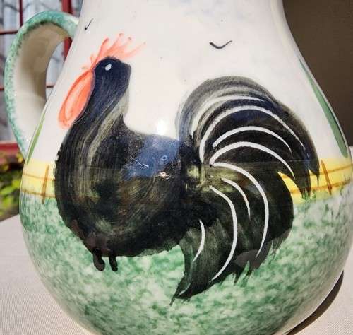 PURBECK POTTERY ENGLAND ZDENKA RALPH DESIGN HAND PAINTED STONEWARE PITCHER