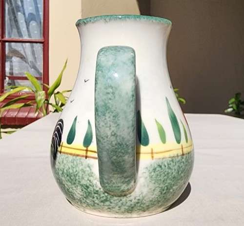 PURBECK POTTERY ENGLAND ZDENKA RALPH DESIGN HAND PAINTED STONEWARE PITCHER