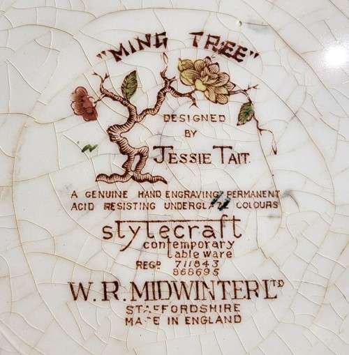 MIDWINTER ENGLAND JESSIE TAIT DESIGN PLATE MING TREE PATTERN