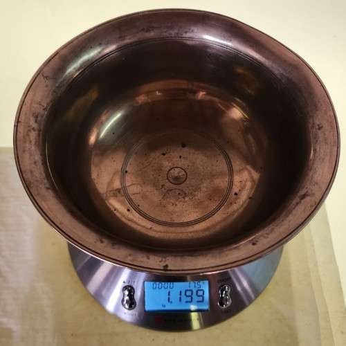 A HEAVY 1,2KG VINTAGE BRASS BOWL