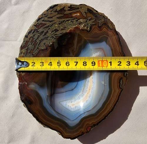 BEAUTIFUL LARGE BANDED AGATE TRAY  1ST OF TWO ON AUCTION