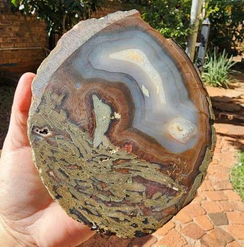 BEAUTIFUL LARGE BANDED AGATE TRAY  1ST OF TWO ON AUCTION