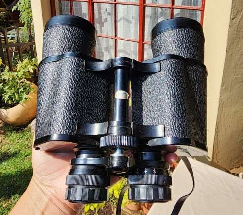 VINTAGE ZENITH TEMPEST PRISMATIC COATED 12x50 JAPANESE BINOCULARS NO 90814 IN ORIGINAL BEIGE LEATHER