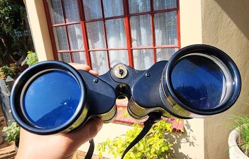 VINTAGE ZENITH TEMPEST PRISMATIC COATED 12x50 JAPANESE BINOCULARS NO 90814 IN ORIGINAL BEIGE LEATHER