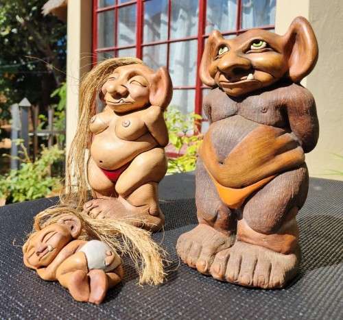UNIQUE TROLL FAMILY CREATED BY CHRISTIAN (WILBUR SMITHS DAUGHTER) & PAUL MARSHLAND