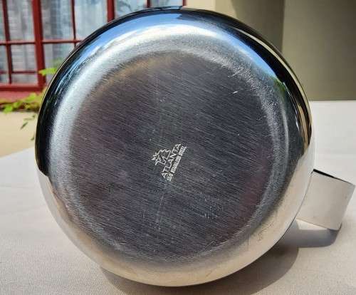 TWO EXCALUBUR SA UNION (PRE 1961) PEWTER TANKARDS AND A SA POLICE (PRE 1994) ATLANTA STAINLESS STEEL