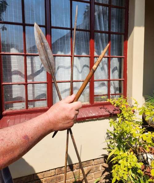 AWSOME MASAI KENYA 3-PIECE WAR SPEAR OVER 2M LONG! 2ND OF 3 ON AUCTION