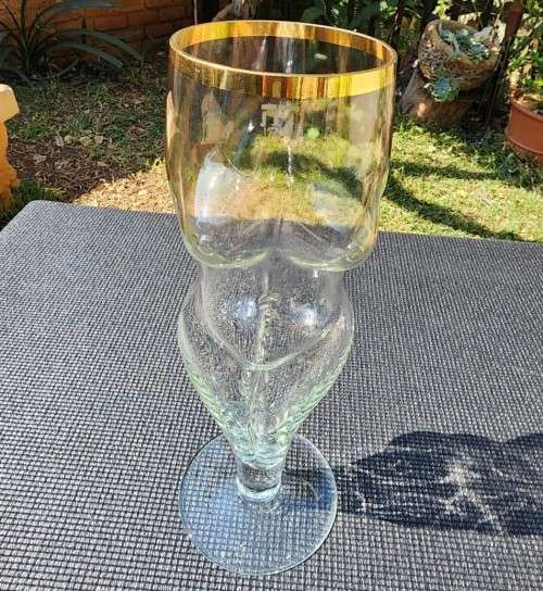 HUGE 1L 33CM HIGH NAKED LADY BEER GLASS BY RITZENHOFF GERMANY