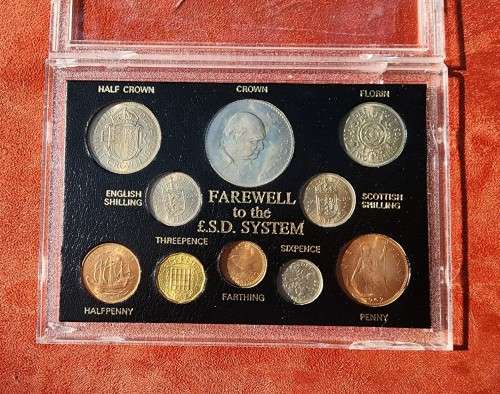 VINTAGE 1967 GREAT BRITAIN FAREWELL TO THE POUND SHILLING AND PENNY SYSTEM