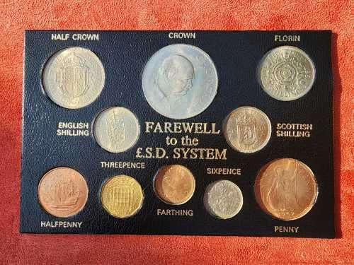 VINTAGE 1967 GREAT BRITAIN FAREWELL TO THE POUND SHILLING AND PENNY SYSTEM