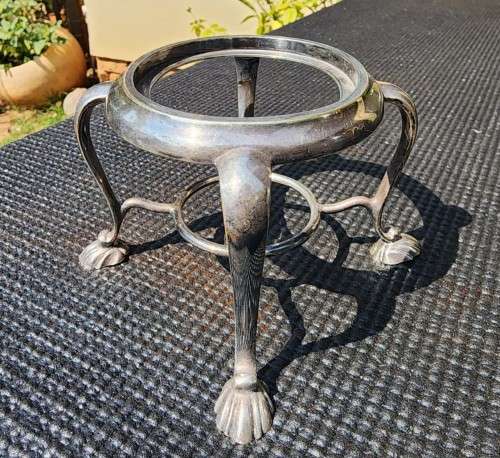ANTIQUE (1853-1925) ATKIN BROTHERS SHEFFIELD ENGLAND SILVERPLATED COFFEE POT ON STAND