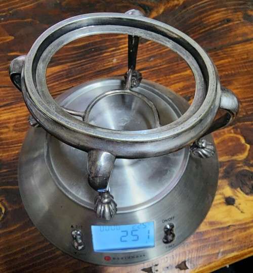ANTIQUE (1853-1925) ATKIN BROTHERS SHEFFIELD ENGLAND SILVERPLATED COFFEE POT ON STAND