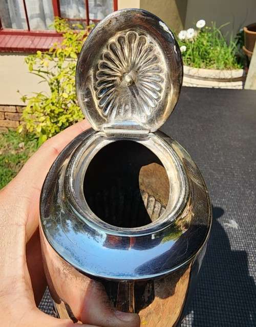 ANTIQUE (1853-1925) ATKIN BROTHERS SHEFFIELD ENGLAND SILVERPLATED COFFEE POT ON STAND